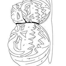 Coloriage d'un trio de citrouilles - Coloriage - Coloriage FETES - Coloriage HALLOWEEN - Coloriage CITROUILLE HALLOWEEN