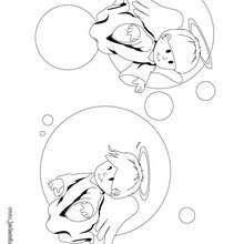 Coloriage de deux Angelots