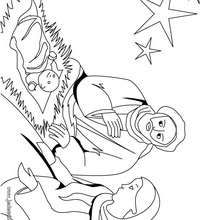 Coloriage de la naissance du Christ - Coloriage - Coloriage FETES - Coloriage NOEL - Coloriage PERSONNAGES RELIGIEUX - Coloriage JESUS - Coloriage NAISSANCE JESUS