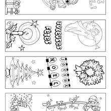 4 signets pour Noel - Coloriage - Coloriage PRENOMS - Coloriage de signets - Signets à colorier