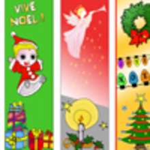 4 signets pour Noel - Coloriage - Coloriage PRENOMS - Coloriage de signets - Signets en couleurs