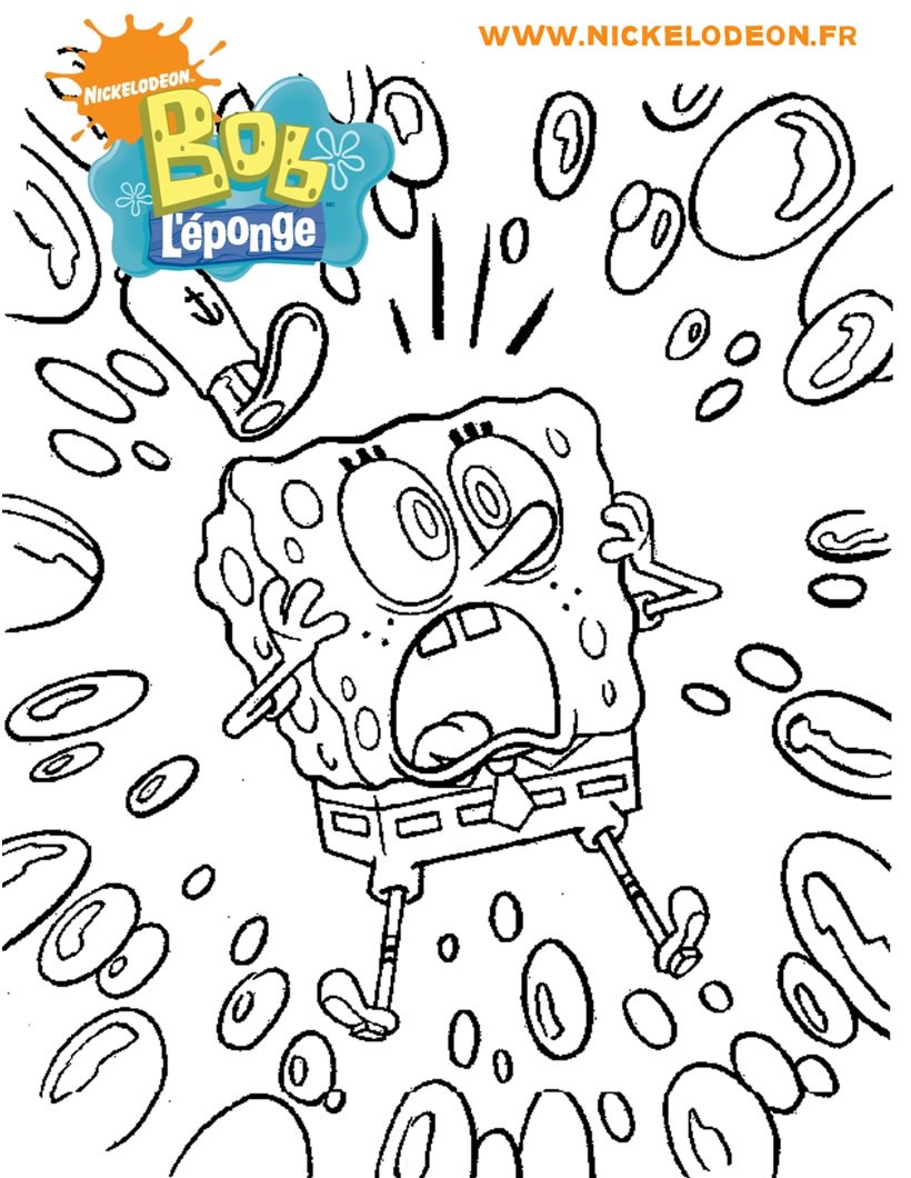 Coloriage Bob L éponge Et Ses Amis Coloriages panique ! - fr.hellokids.com