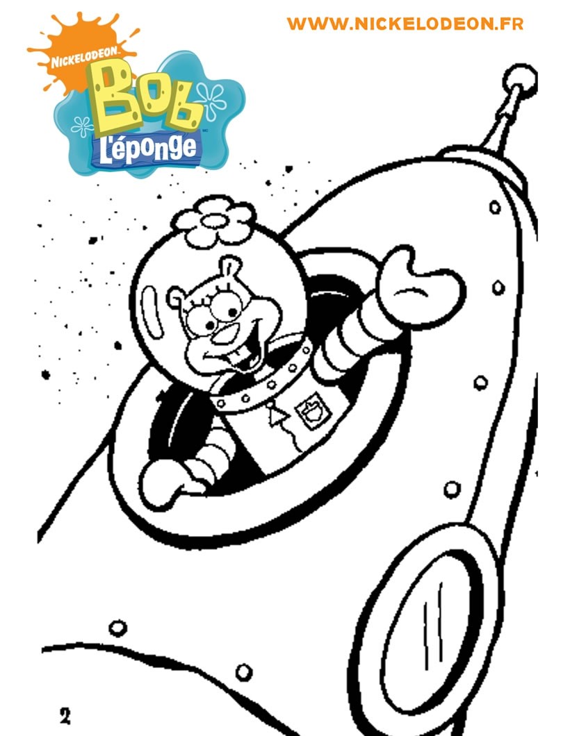 Coloriages sandy dans sa soucoupe volante fr hellokids Coloriage Bob l éponge Sandy dans sa soucoupe volante