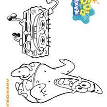Coloriage de petit Bob et grand Patrick  - Coloriage - Coloriage BOB L'EPONGE - Coloriage PATRICK