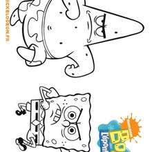 Coloriage de Bob et Patrick en colère! - Coloriage - Coloriage BOB L'EPONGE - Coloriage PATRICK