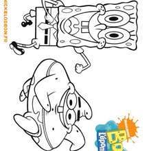 Coloriage de grand Bob et petit Patrick - Coloriage - Coloriage BOB L'EPONGE - Coloriage PATRICK