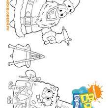 Coloriage de Bob l'eponge et le Père-Noel - Coloriage - Coloriage DESSINS ANIMES - Coloriage BOB L'EPONGE - Coloriages BOB L'EPONGE