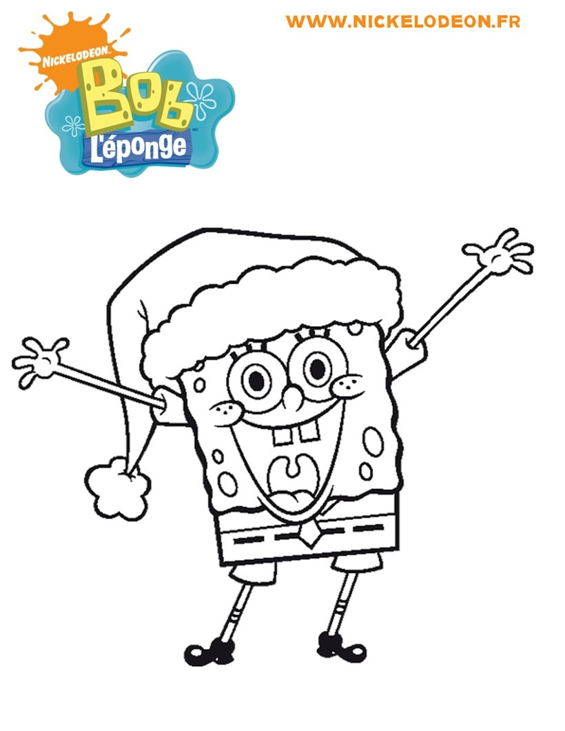 Coloriage Bob l éponge Bob en P¨re No l