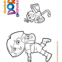 Coloriage de Dora et Babouche - Coloriage - Coloriage DORA - Coloriage BABOUCHE