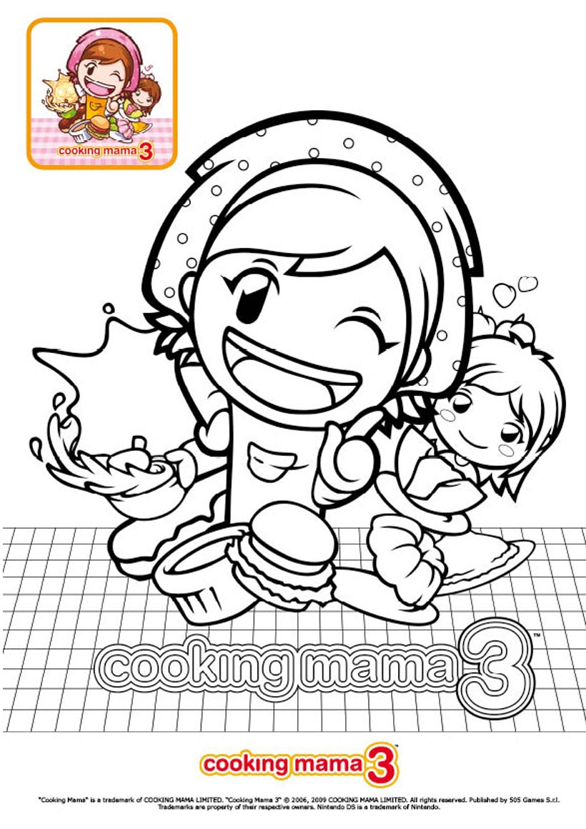 Coloriages coloriage de cooking mama en cuisine fr hellokids Coloriage de Cooking Mama en cuisine