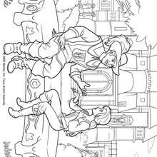 Coloriage de Barbie en discussion avec un mousquetaire - Coloriage - Coloriage BARBIE