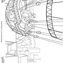 Coloriage de Barbie et du Prince en montgolfi�re - Coloriage - Coloriage BARBIE