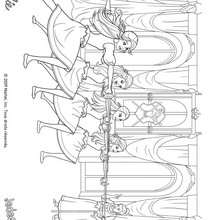 Coloriage de Barbie qui s'entraine � l'�p�e - Coloriage - Coloriage BARBIE