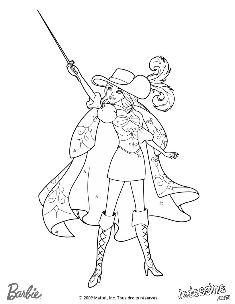coloriage-barbie-et-les-3-mousquetaires-corinne-2
