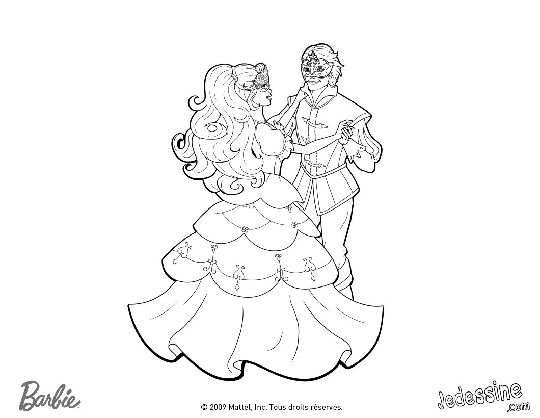 Coloriages coloriage de corinne au bal masqué fr hellokids Coloriage Barbie Coloriage de Corinne au bal masqué