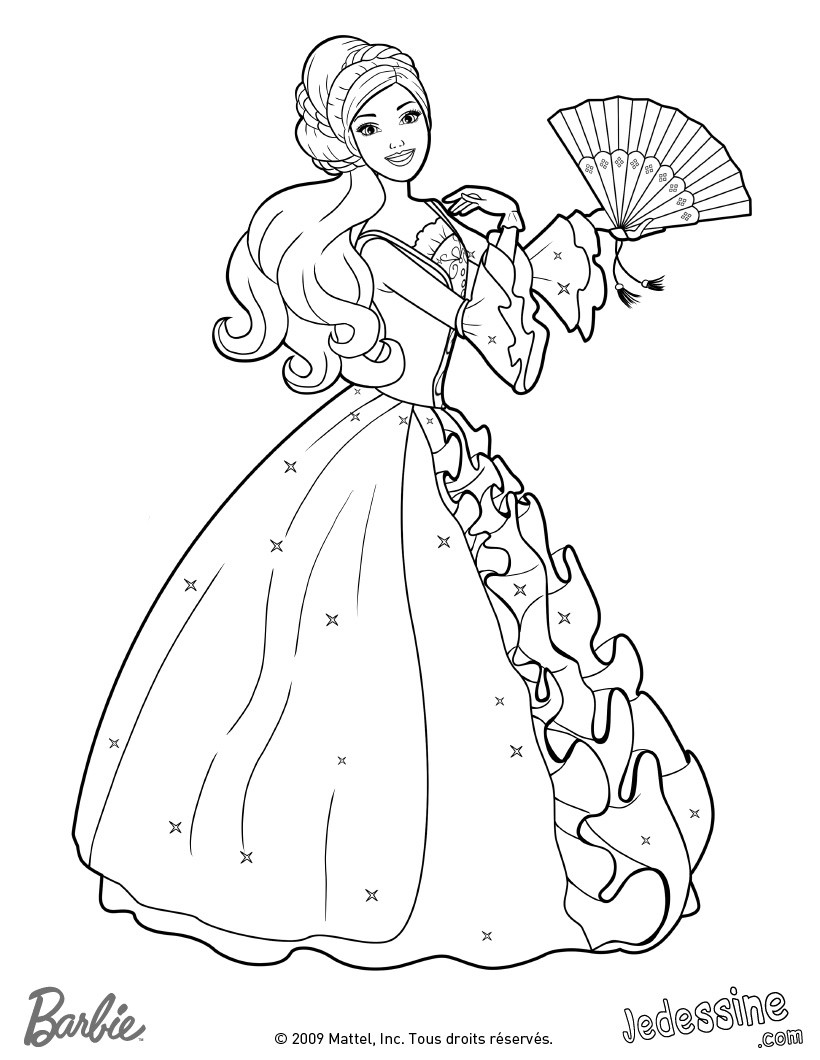 Coloriage De Barbie Jeux