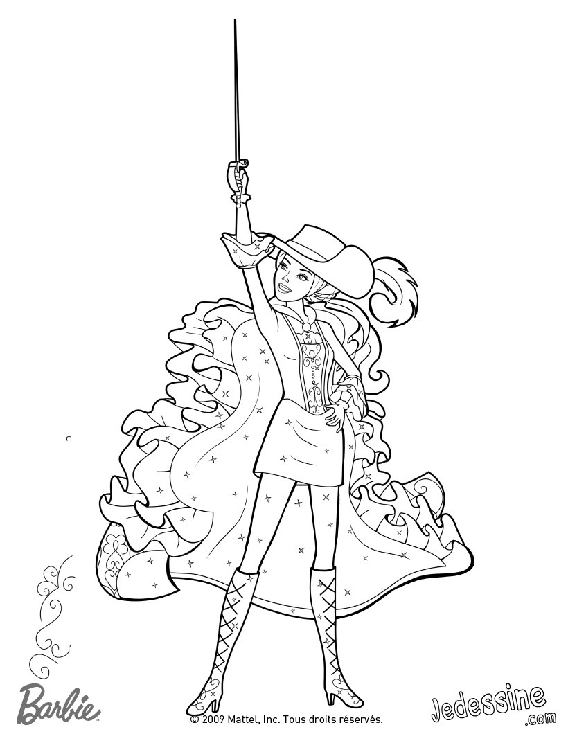 coloriage-barbie-et-les-3-mousquetaires-Viveca