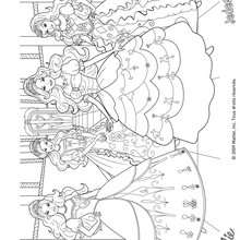 Coloriage des robes de bal Barbie