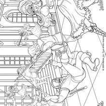 Coloriage d'Aramina Corinne et Renée combattant