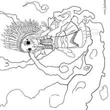 Coloriage d'une indienne et son chapeau de plume - Coloriage - Coloriage à imprimer - Coloriage A IMPRIMER PERSONNAGES - Coloriage de PERSONNAGES HISTORIQUES