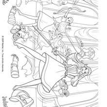 Coloriage des filles mousquetaires au combat