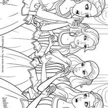 Coloriage des quatre amies qui se concertent
