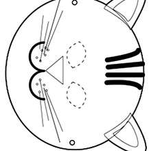 Masque de Carnaval : CHAT - Activités - BRICOLAGE FETES - BRICOLAGE CARNAVAL - Masques à découper et colorier pour le Carnaval