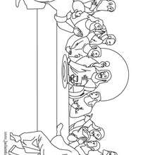 Coloriage du repas de Jésus et ses apôtres - Coloriage - Coloriage FETES - Coloriage NOEL - Coloriage PERSONNAGES RELIGIEUX - Coloriage JESUS - Coloriage JESUS CHRIST