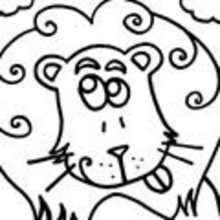 Coloriage d'une lionne et son lionceau