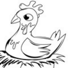 Coloriage d'une poule
