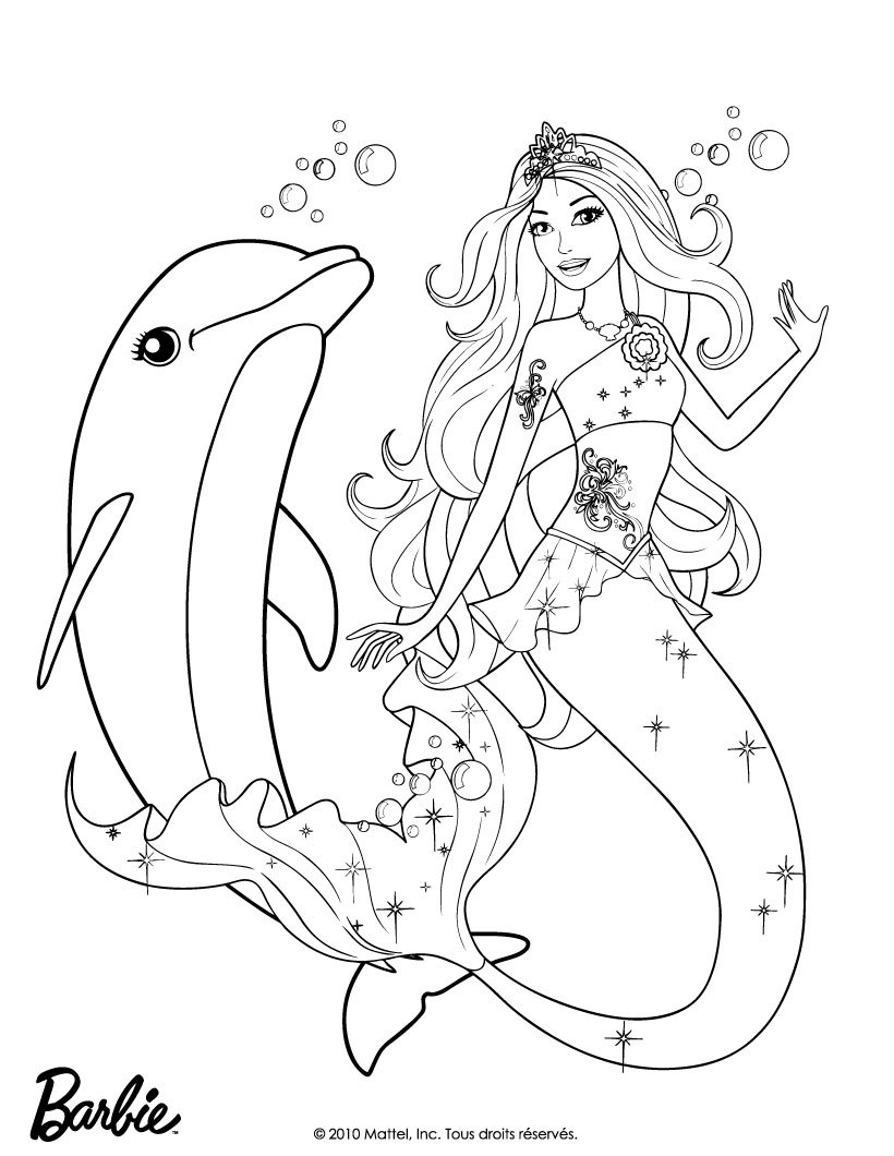 Nouveau Coloriage Barbie Sirene 2 A Imprimer