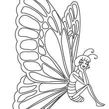 Coloriage d'une princesse PAPILLON - Coloriage - Coloriage ANIMAUX - Coloriage INSECTE - Coloriage PAPILLON