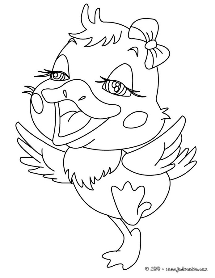 Coloriage de CANARD Kawaii