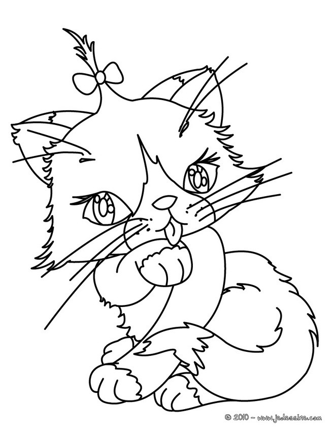 Coloriages Chatte Coquette - Fr.hellokids.com