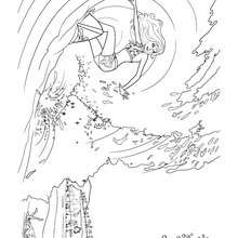Merliah sur la vague - Coloriage - Coloriage BARBIE - Coloriage BARBIE ET LE SECRET DES SIRÈNES - Coloriage de MERLIAH