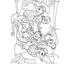 Les amies de Merliah - Coloriage - Coloriage BARBIE - Coloriage BARBIE ET LE SECRET DES SIRÈNES - Coloriage des amies de MERLIAH
