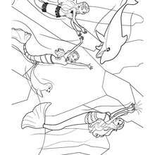 La joie de Merliah et ses amies - Coloriage - Coloriage BARBIE - Coloriage BARBIE ET LE SECRET DES SIRÈNES - Coloriage des amies de MERLIAH