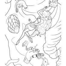 Merliah nage - Coloriage - Coloriage BARBIE - Coloriage BARBIE ET LE SECRET DES SIRÈNES - Coloriage de MERLIAH