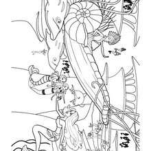 Eris dans son char - Coloriage - Coloriage BARBIE - Coloriage BARBIE ET LE SECRET DES SIRÈNES - Coloriage de ERIS