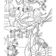 Merliah la sirène dans son royaume - Coloriage - Coloriage BARBIE - Coloriage BARBIE ET LE SECRET DES SIRÈNES - Coloriage de MERLIAH