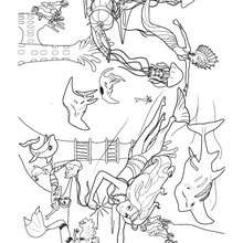 Merliah en action - Coloriage - Coloriage BARBIE - Coloriage BARBIE ET LE SECRET DES SIRÈNES - Coloriage de MERLIAH