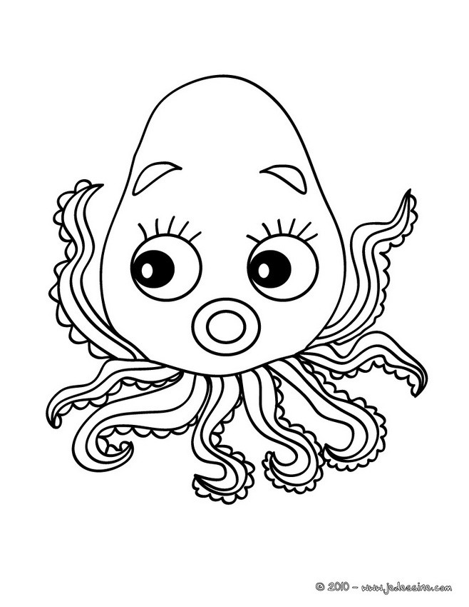 Coloriage d'un bébé PIEUVRE