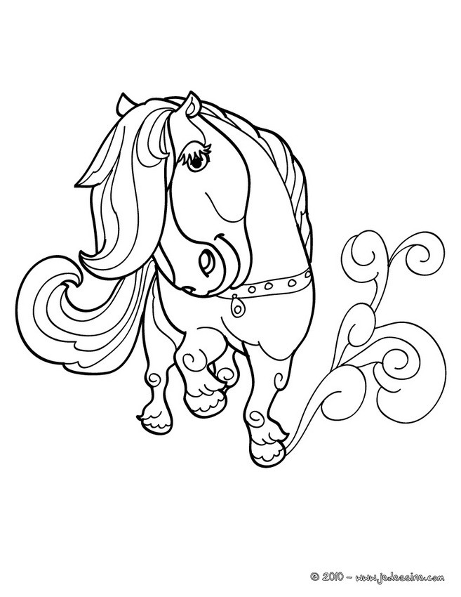 Coloriage D'un PONEY Kawaii