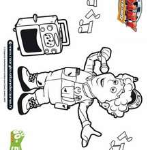 Coloriage de Grand Chris qui chante - Coloriage - Coloriage PERSONNAGES SERIES TELE - Coloriage ROARY - Coloriage GRAND CHRIS