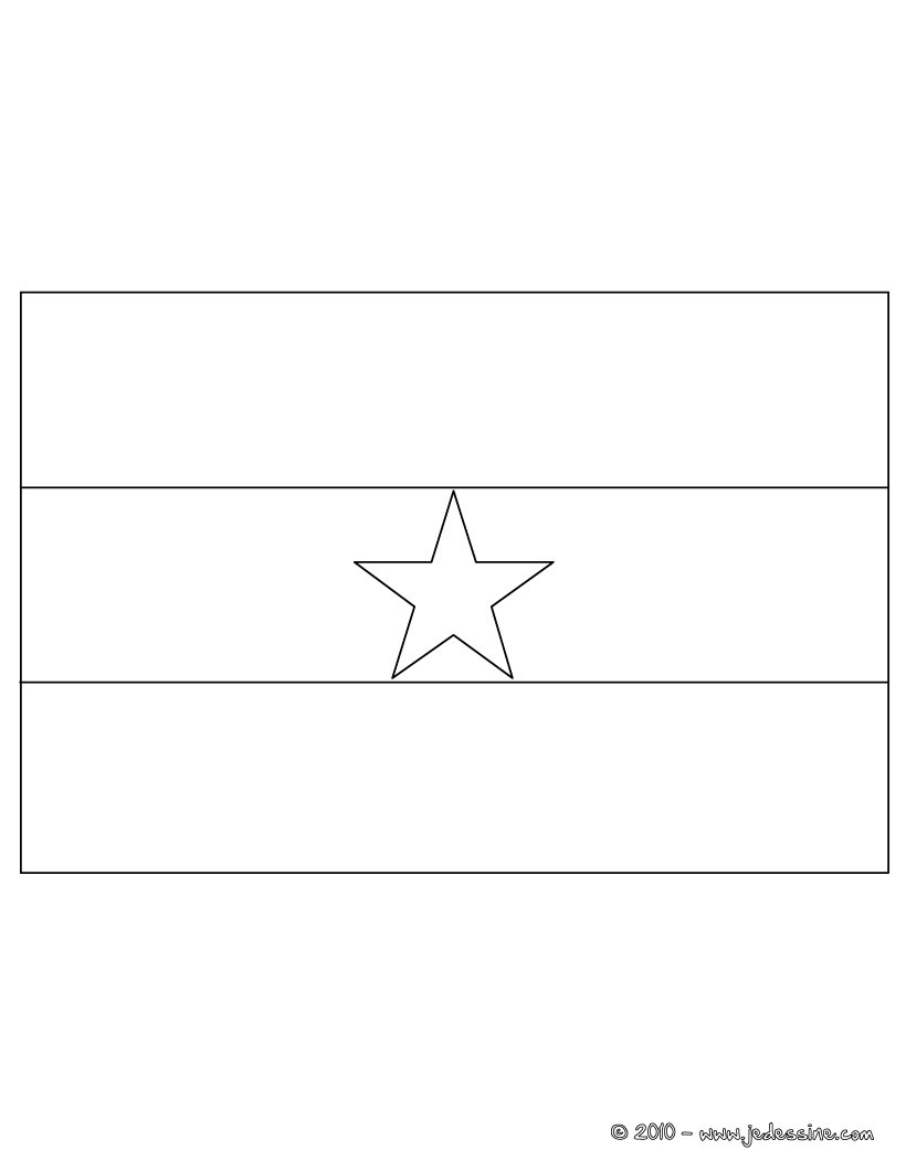 Coloriage du drapeau du GHANA