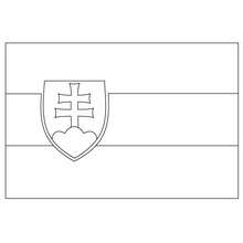Coloriage du drapeau de la SLOVAQUIE - Coloriage - Coloriage SPORT - Coloriage COUPE DU MONDE DE FOOTBALL - Coloriage DRAPEAUX EQUIPES DE FOOT