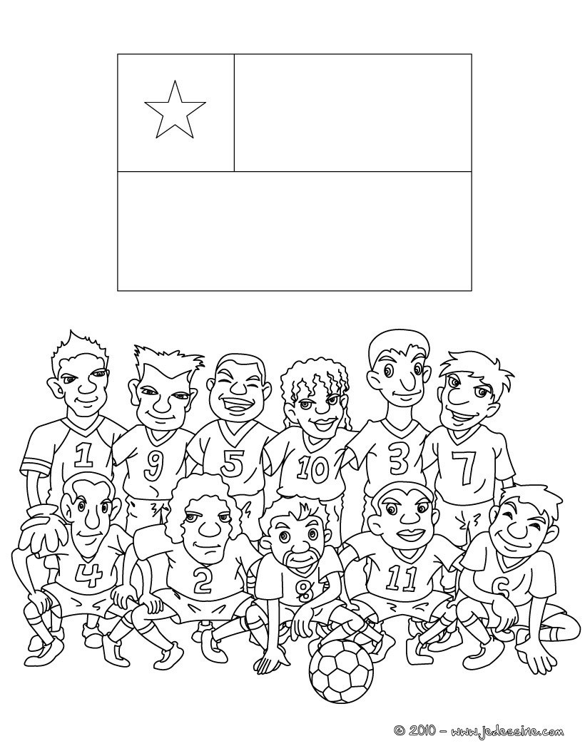 Coloriage de l'EQUIPE du CHILI