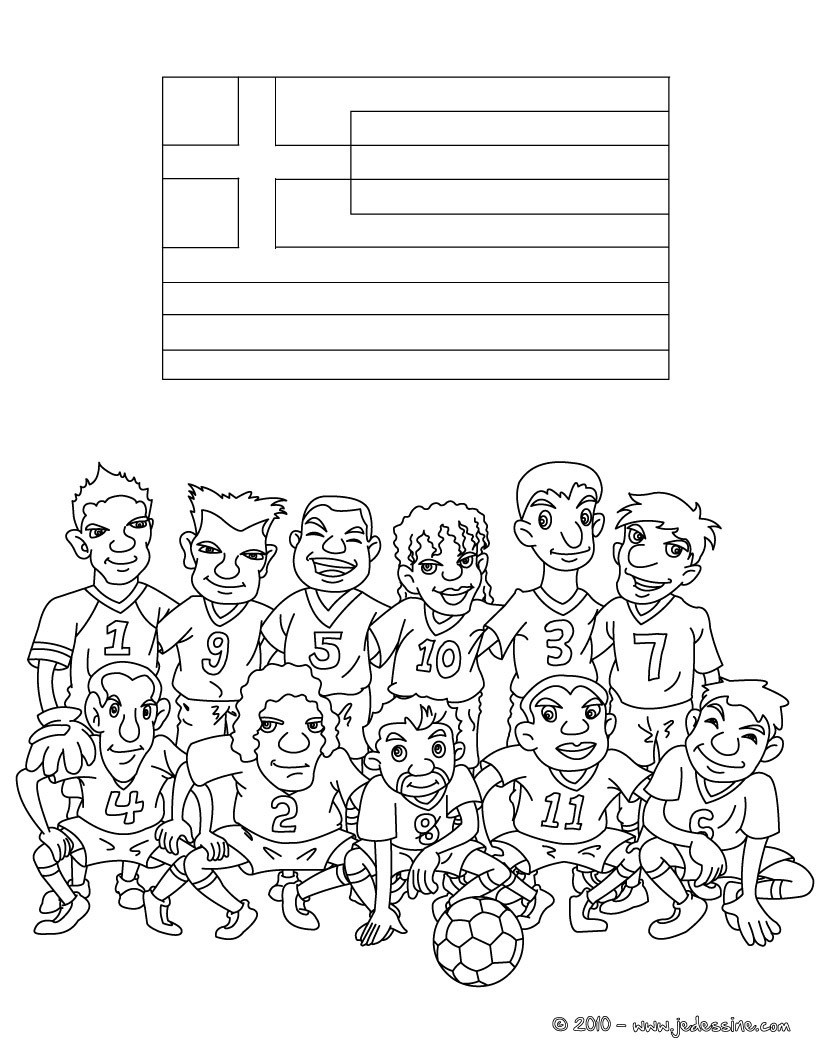 Coloriage de l'EQUIPE de GRECE