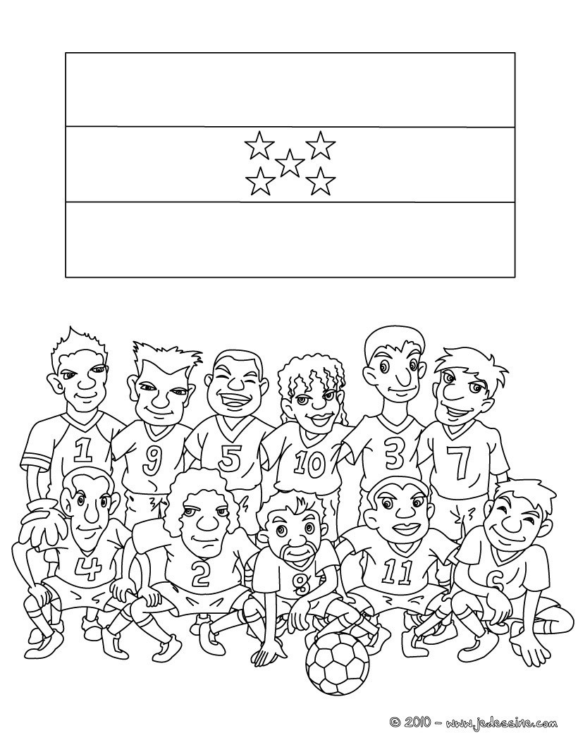 Coloriage de l'EQUIPE du HONDURAS