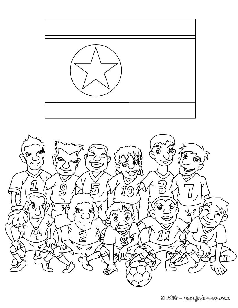 Coloriage de l'EQUIPE de COREE DU NORD